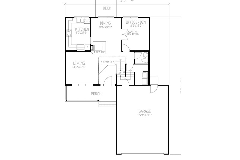 Home Plan - Floor Plan - Main Floor for Country House Plan #320-1443 - 3 bed, 3 bath