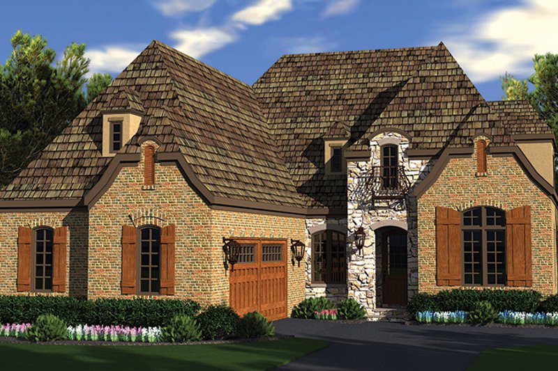 Architectural House Design - Exterior - Front Elevation 4 for European House Plan #453-636 - 4 bed, 3.5 bath