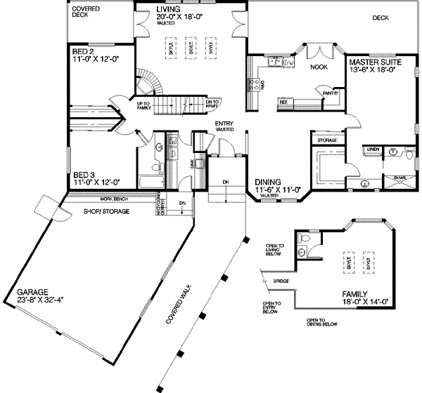 Home Plan - Traditional Floor Plan - Main Floor Plan #60-202