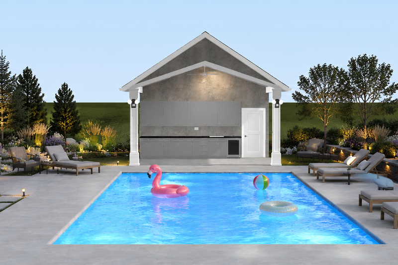 House Blueprint - Exterior - Front Elevation 2 for Traditional House Plan #1060-493, 1 bath