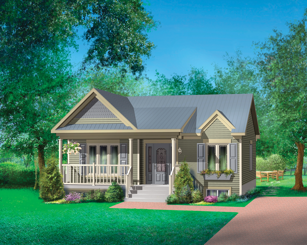Country Style House Plan - 2 Beds 1 Baths 806 Sq/Ft Plan #25-4451