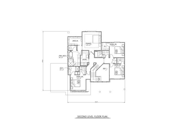 Architectural House Design - Floor Plan - Upper Floor for Craftsman House Plan #1122-15 - 4 bed, 4 bath