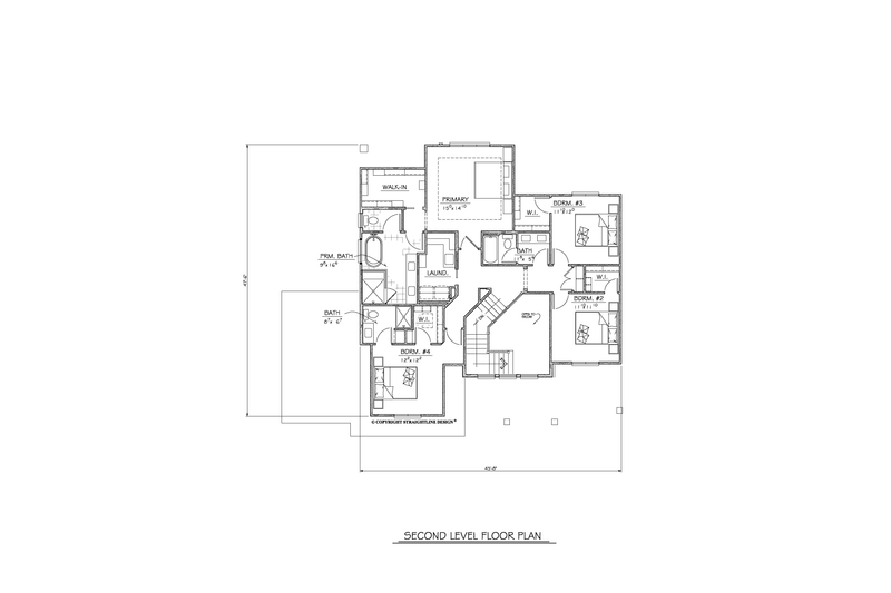 Architectural House Design - Floor Plan - Upper Floor for Craftsman House Plan #1122-15 - 4 bed, 4 bath