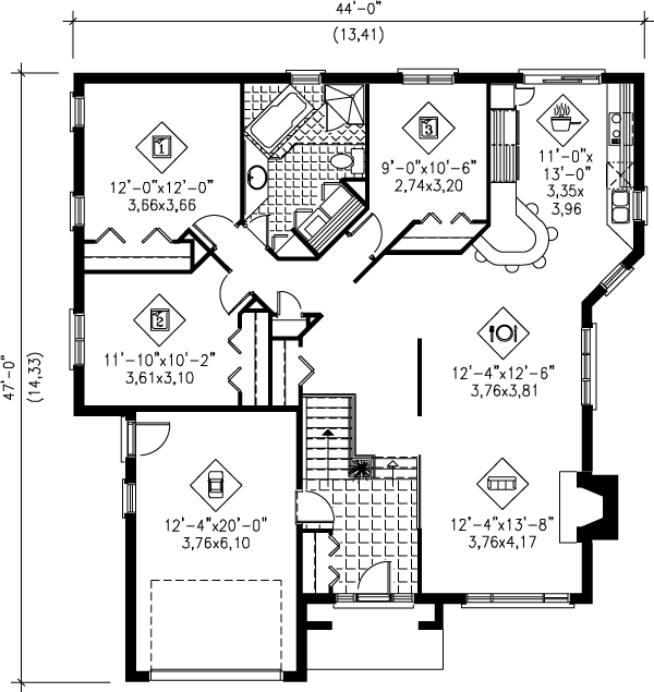 Floor Plan - Main Floor Plan #25-1016