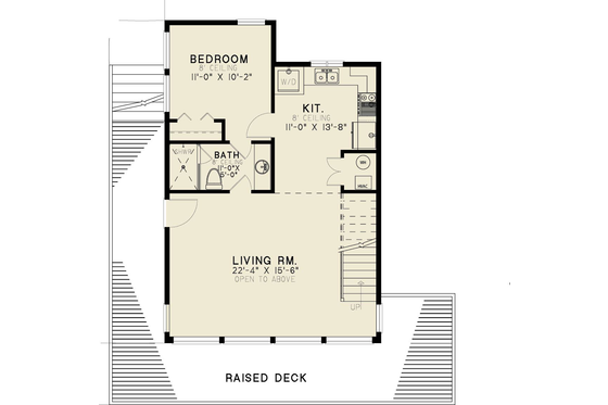 Floor Plan - Main Floor for Modern House Plan #923-398 - 1 bed, 1 bath