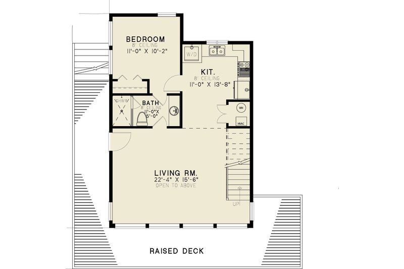 Architectural House Design - Floor Plan - Main Floor for Modern House Plan #923-398 - 1 bed, 1 bath