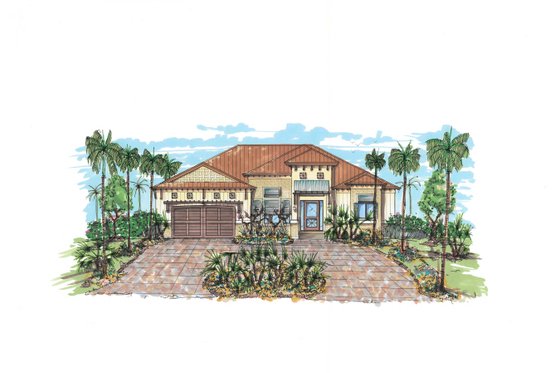 Exterior - Front Elevation for Traditional House Plan #548-50 - 4 bed, 3 bath