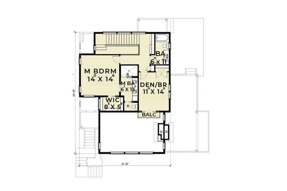 Floor Plan - Upper Floor for Contemporary House Plan #1070-7 - 3 bed, 3 bath