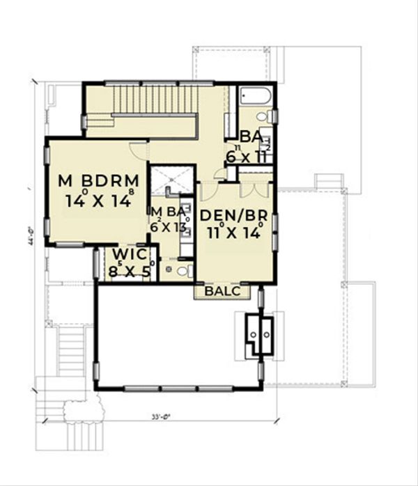 Contemporary Floor Plan - Upper Floor Plan #1070-7