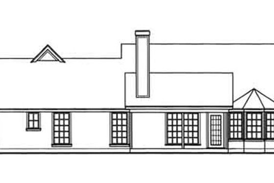 Exterior - Rear Elevation for Traditional House Plan #42-310 - 3 bed, 2 bath