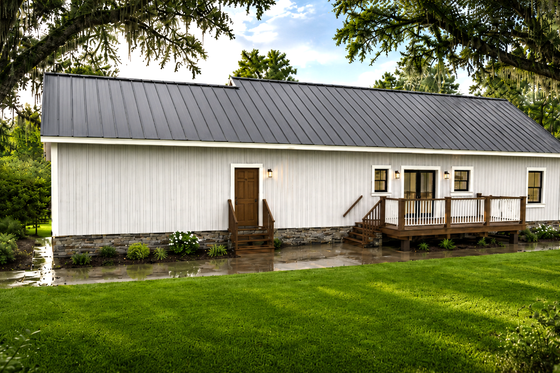Exterior - Rear Elevation for Farmhouse House Plan #44-315 - 3 bed, 2 bath