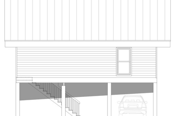 Exterior - Rear Elevation for Beach House Plan #932-911 - 2 bed, 1 bath