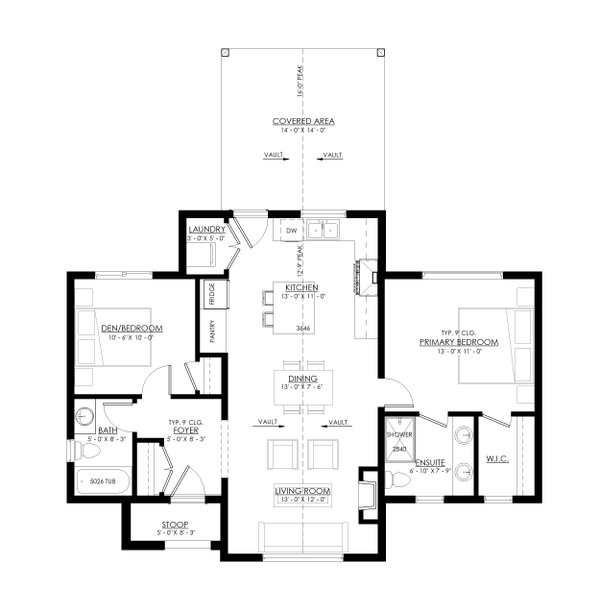 Home Plan - Cottage Floor Plan - Main Floor Plan #1114-58