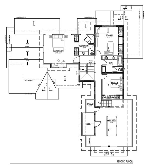 Craftsman Floor Plan - Upper Floor Plan #899-2