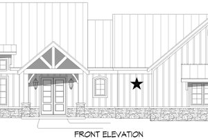 Exterior - Front Elevation 3 for Farmhouse House Plan #932-1212 - 4 bed, 2.5 bath