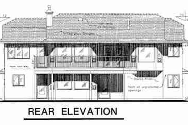 House Plan Design - Exterior - Rear Elevation for European House Plan #18-9214 - 3 bed, 3 bath