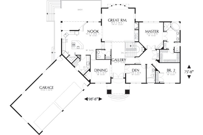 Architectural House Design - Floor Plan - Main Floor House Plan #48-604 - 4 bed, 3.5 bath