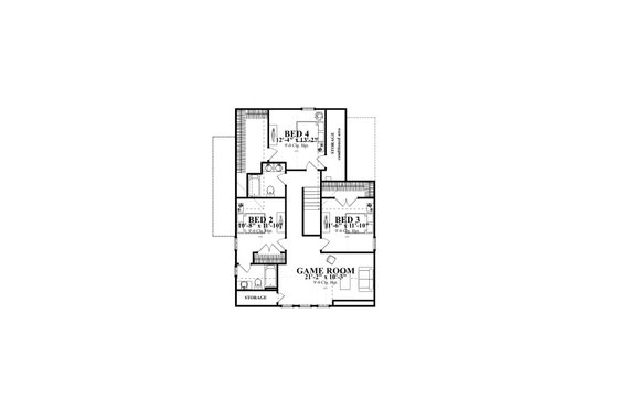 Floor Plan - Other Floor for Farmhouse House Plan #63-376 - 4 bed, 3 bath