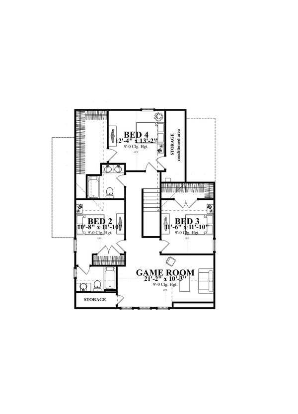 Farmhouse Floor Plan - Other Floor Plan #63-376