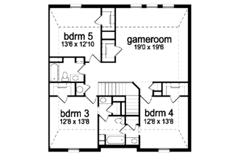 Home Plan - Floor Plan - Upper Floor for European House Plan #84-414 - 5 bed, 4 bath