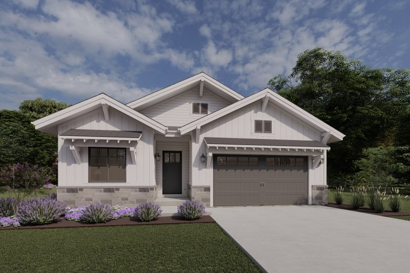 Architectural House Design - Exterior - Front Elevation 3 for Farmhouse House Plan #1069-36 - 2 bed, 2 bath