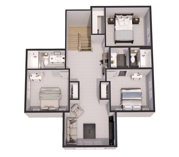 Farmhouse Floor Plan - Upper Floor Plan #51-1342