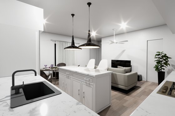 Interior - Kitchen 1 for Modern House Plan #1112-5 - 3 bed, 2.5 bath