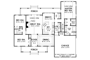 Floor Plan - Main Floor for Country House Plan #929-11 - 3 bed, 2.5 bath