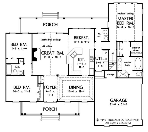 Dream House Plan - Country Floor Plan - Main Floor Plan #929-11