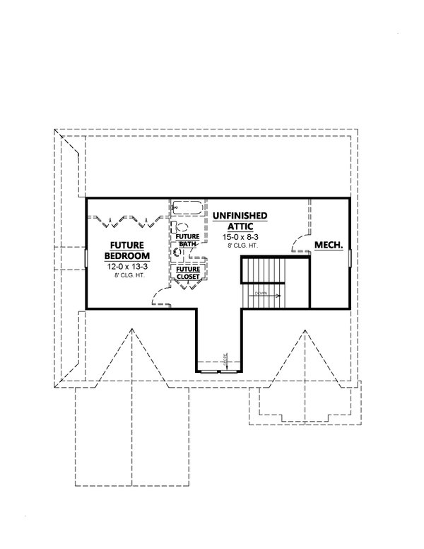 Home Plan - Traditional Floor Plan - Upper Floor Plan #1080-2