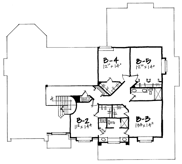 European Floor Plan - Upper Floor Plan #308-191