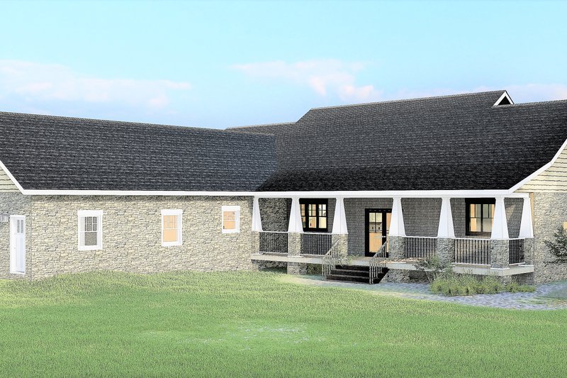Dream House Plan - Exterior - Rear Elevation for Craftsman House Plan #44-241 - 4 bed, 2.5 bath