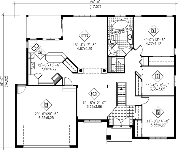 House Design - European Floor Plan - Main Floor Plan #25-1072