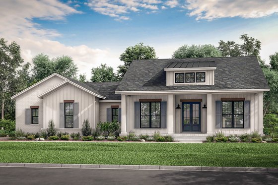 Exterior - Front Elevation 3 for Farmhouse House Plan #430-208 - 3 bed, 2.5 bath