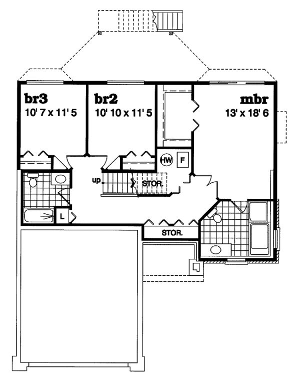 House Blueprint - Craftsman Floor Plan - Upper Floor Plan #47-909