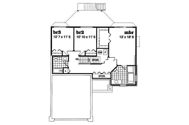 Dream House Plan - Floor Plan - Upper Floor for Craftsman House Plan #47-909 - 3 bed, 2.5 bath