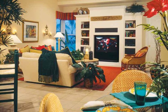 Interior - Family Room for Mediterranean House Plan #930-50 - 4 bed, 3.5 bath