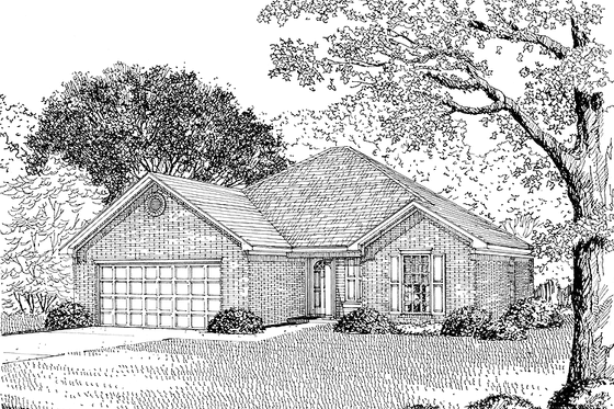 Exterior - Front Elevation 3 for Country House Plan #17-2729 - 3 bed, 2 bath