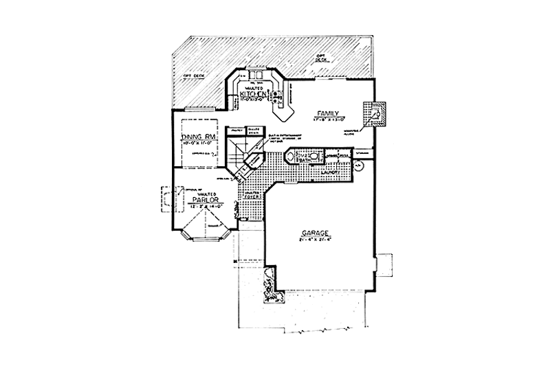 House Blueprint - Floor Plan - Main Floor for Traditional House Plan #303-468 - 3 bed, 3 bath