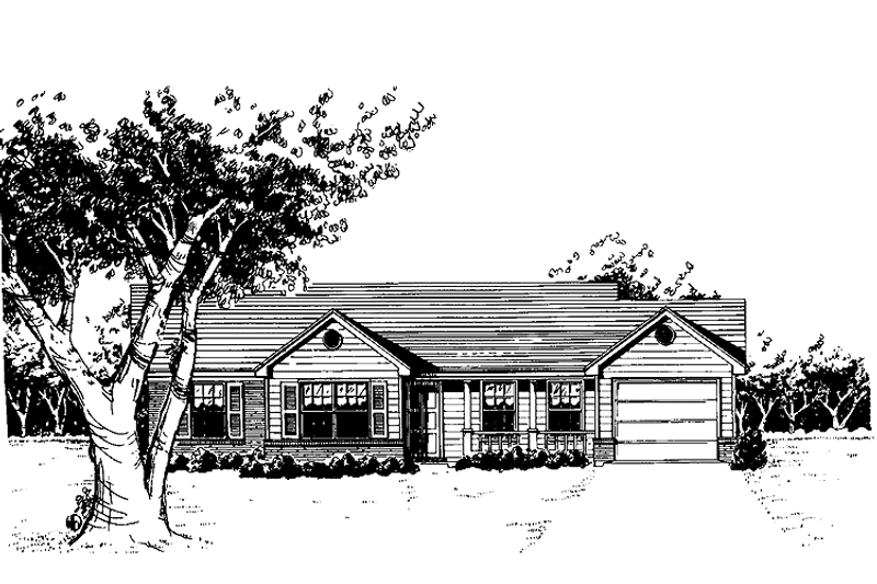 House Blueprint - Country Exterior - Front Elevation Plan #14-263