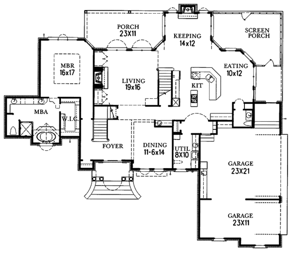 Architectural House Design - Traditional Floor Plan - Main Floor Plan #15-347