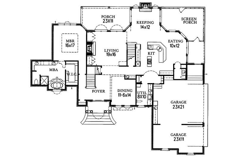 Home Plan - Floor Plan - Main Floor for Traditional House Plan #15-347 - 4 bed, 4.5 bath
