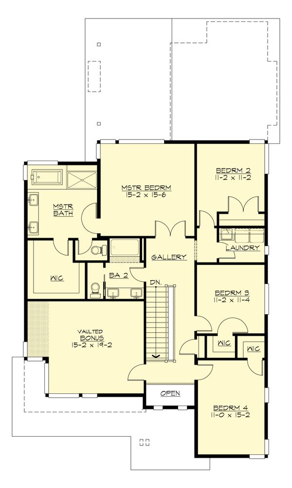Contemporary Floor Plan - Upper Floor Plan #132-227