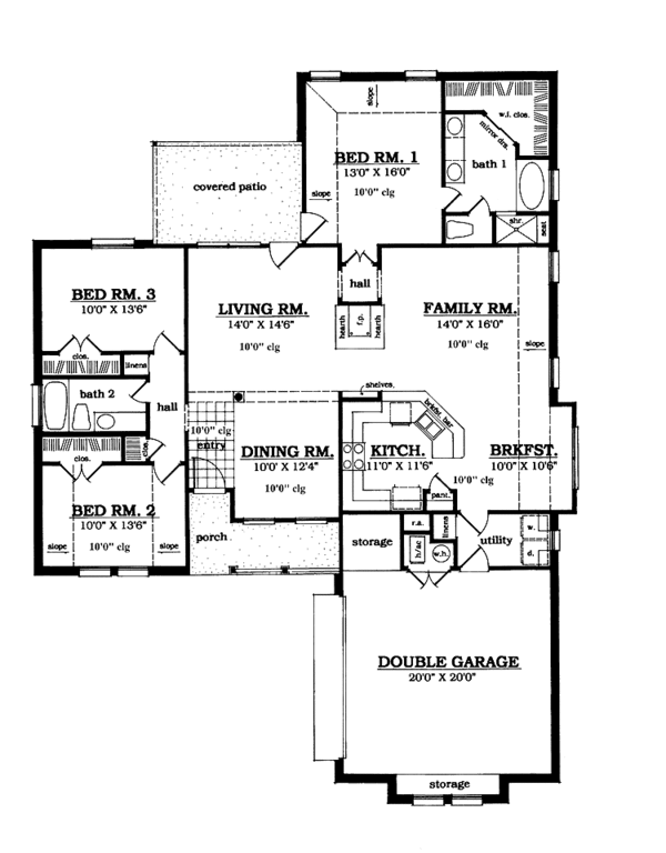 House Plan Design - Country Floor Plan - Main Floor Plan #42-608