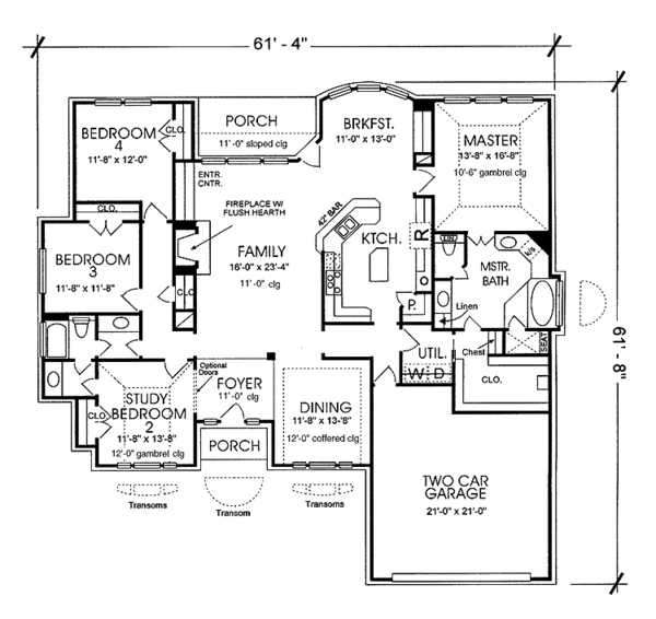 Architectural House Design - Country Floor Plan - Main Floor Plan #974-53