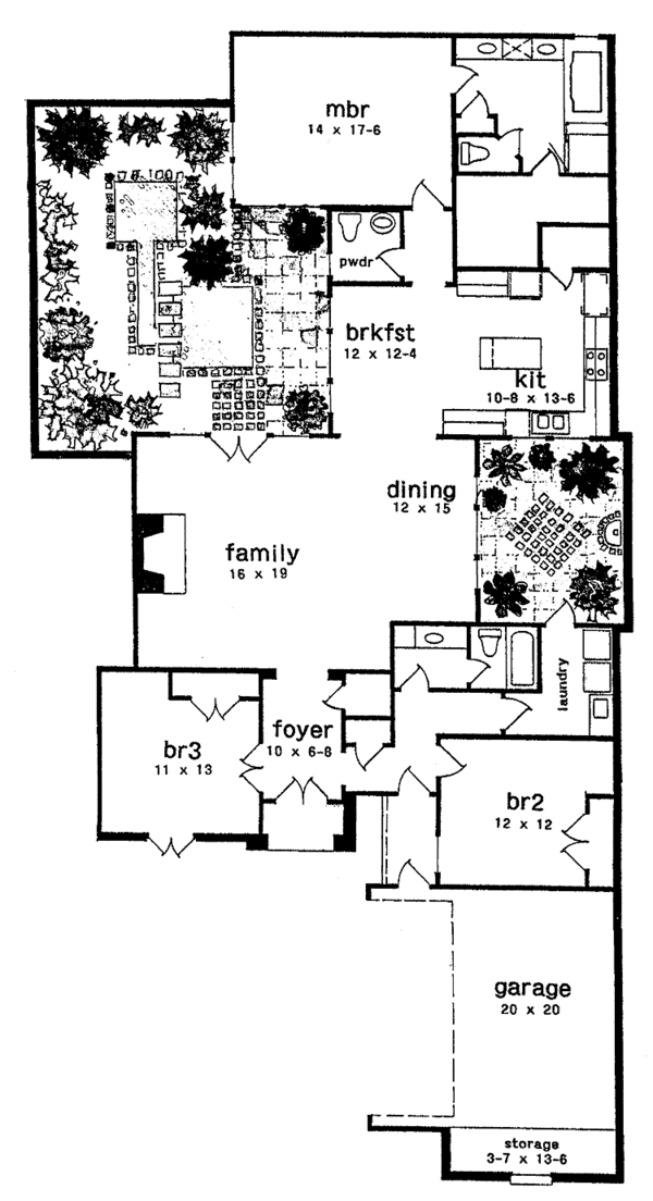 Home Plan - Country Floor Plan - Main Floor Plan #301-159
