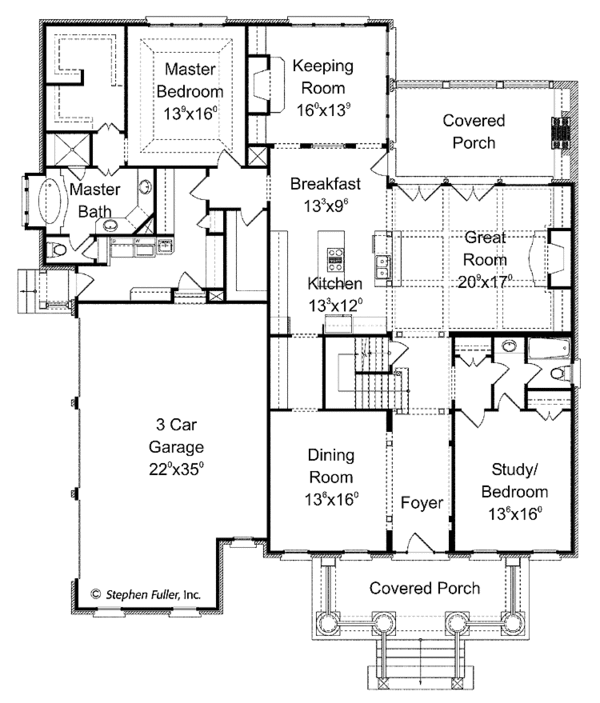 Dream House Plan - Classical Floor Plan - Main Floor Plan #429-250