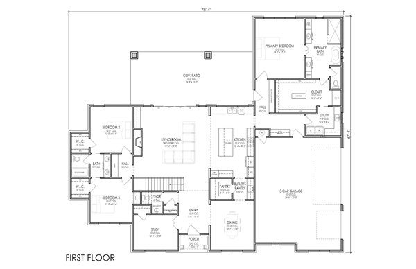 Architectural House Design - Floor Plan - Main Floor for European House Plan #1119-17 - 5 bed, 3.5 bath