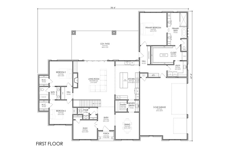 Architectural House Design - Floor Plan - Main Floor for European House Plan #1119-17 - 5 bed, 3.5 bath