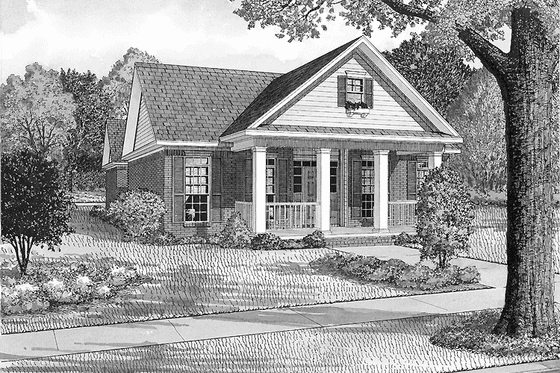Exterior - Front Elevation 3 for Country House Plan #17-2903 - 3 bed, 2 bath